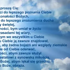 Modlitwa do Ducha Świętego o dary dla dzieci: mądrość, rozum, umiejętność, radę, męstwo, pobożność i bojaźń Bożą.