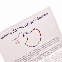 Tekst modlitwy Koronka do Miłosierdzia Bożego z schematem różańca.
