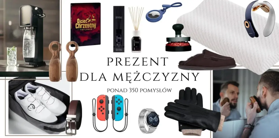 Szukasz pomysłu, co kupić mężowi na urodziny? Zobacz propozycje: ekspres do wody, książka, dyfuzor, akcesoria do gry, buty, zegarek, rękawiczki, kapcie, masażer.